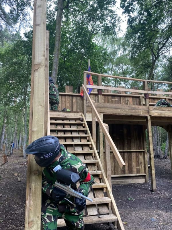 A structure within the Velocity Paintball grounds