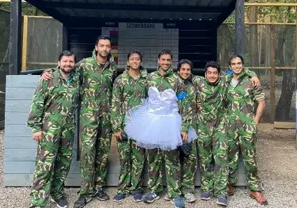 A stag do at the Velocity Paintball centre